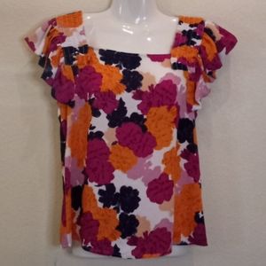 Maison Jules Floral Chiffon Blouse